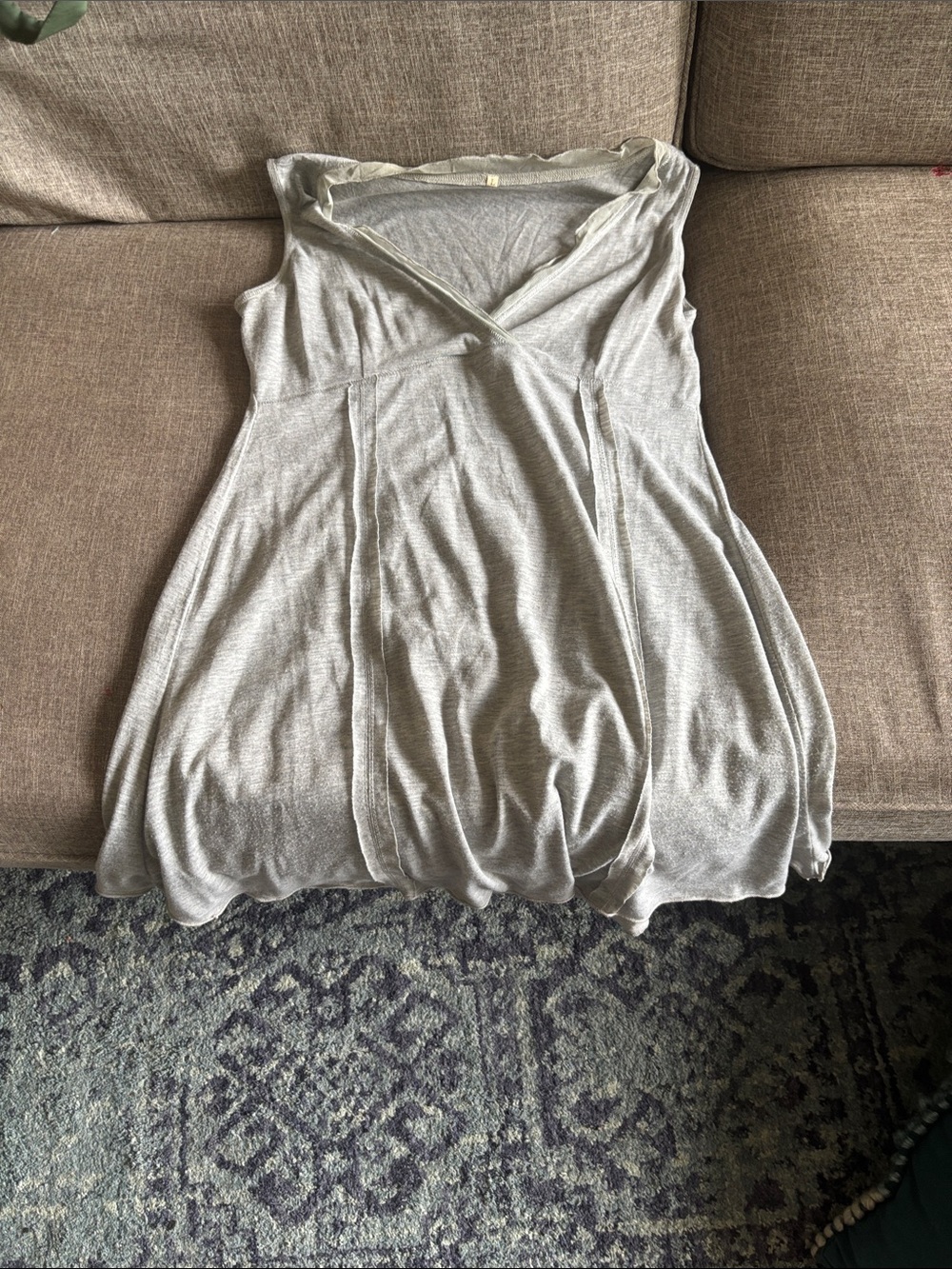Light Gray Draped Sleevelet Dress